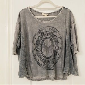 NEW UO Basil and Lola Boho Gray Top NWT